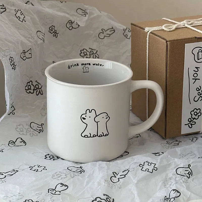 Frosted Small Black Cup Puppy Mug - Bellarte Enchanté Frosted Small Black Cup Puppy Mug